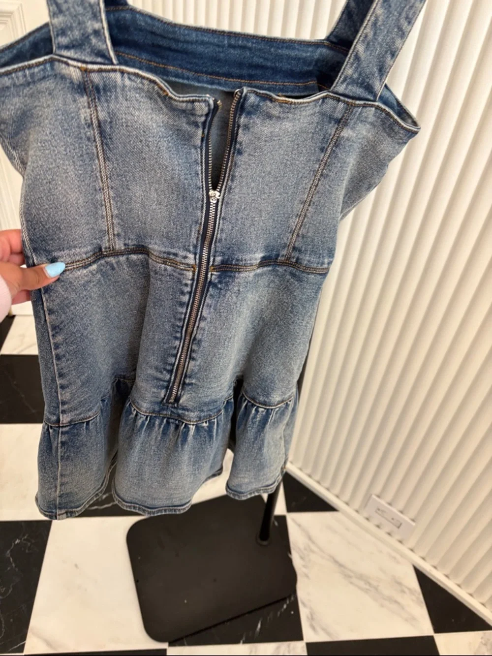 Amanda Uprichard Light Wash Denim dress - Picture 3 of 3